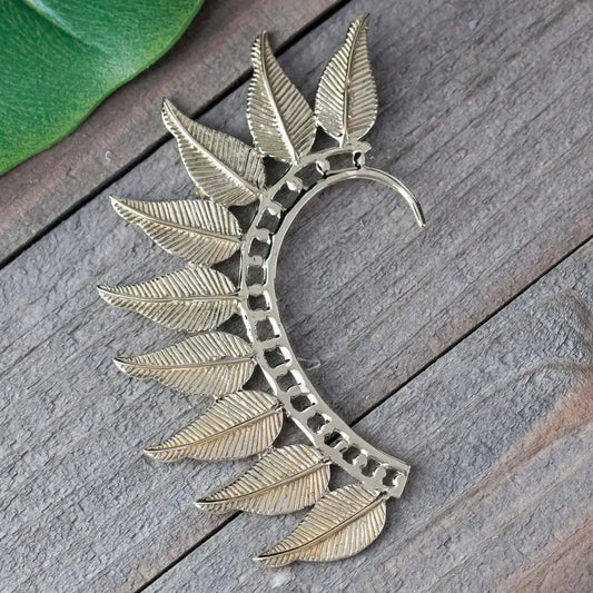ear cuff - brass feathered by baizaar