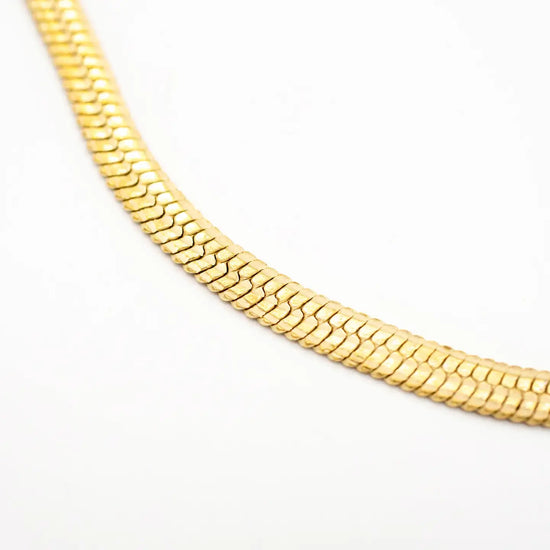necklace - brass 16" thin herringbone chain by baizaar