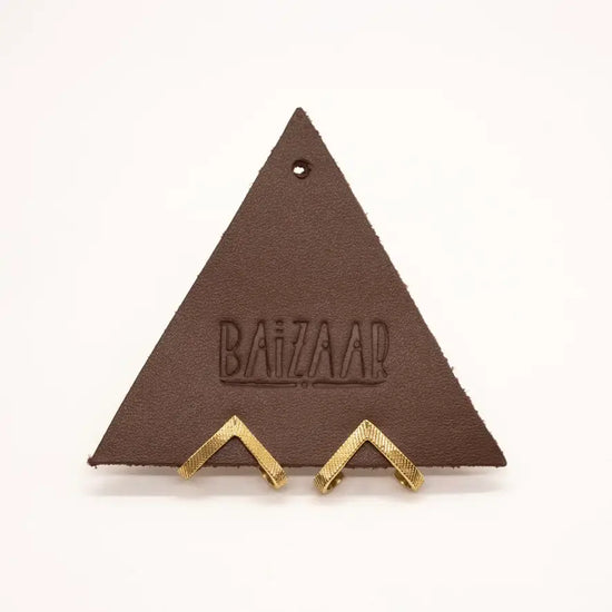 earring - hugging stud - brass by baizaar