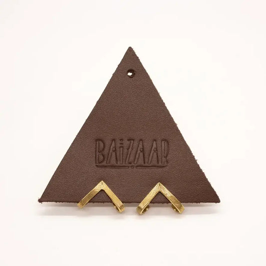 earring - hugging stud - brass by baizaar