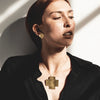 brass earrings - small solid cross by ink + alloy
