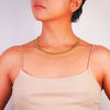 necklace - brass 18" thick herringbone chain by baizaar