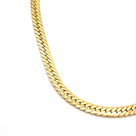 necklace - brass 18" thick herringbone chain by baizaar