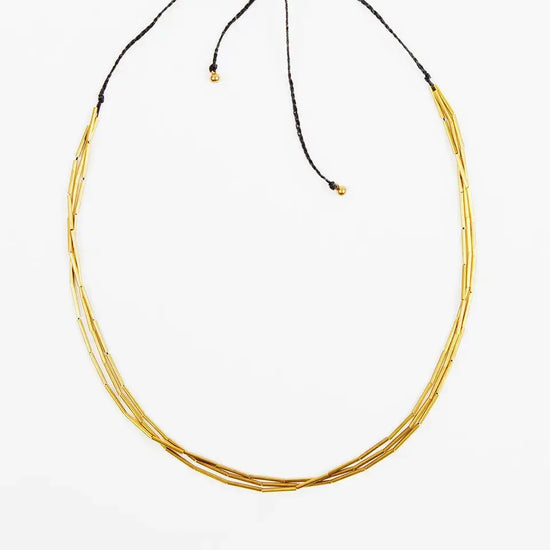 triple strand brass necklace by altiplano
