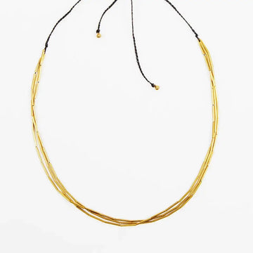 triple strand brass necklace by altiplano