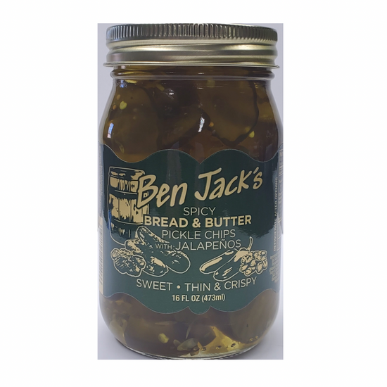 pickles - spicy bread & butter jalapeno - thin cut chips by ben jack larado's