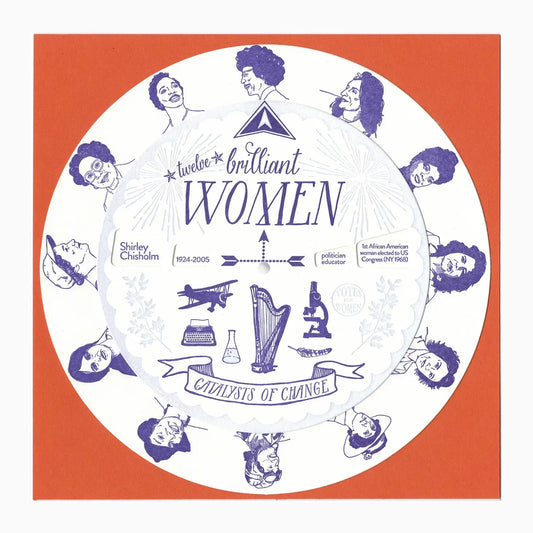 spinner card - brilliant women by blackbird letterpress