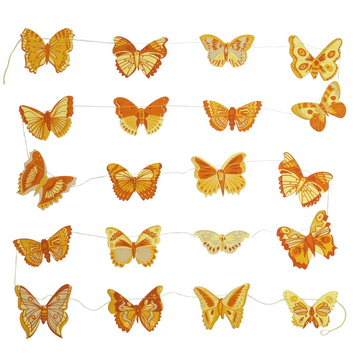 garland - recycled cotton paper - butterflies yellow/ochre/white by east end press