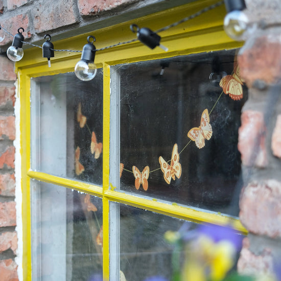 garland - recycled cotton paper - butterflies yellow/ochre/white by east end press