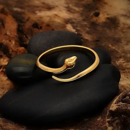 ring - adjustable simple snake - bronze by nina designs