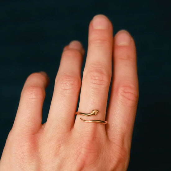 ring - adjustable simple snake - bronze by nina designs