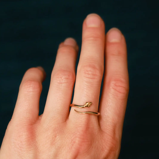 ring - adjustable simple snake - bronze by nina designs