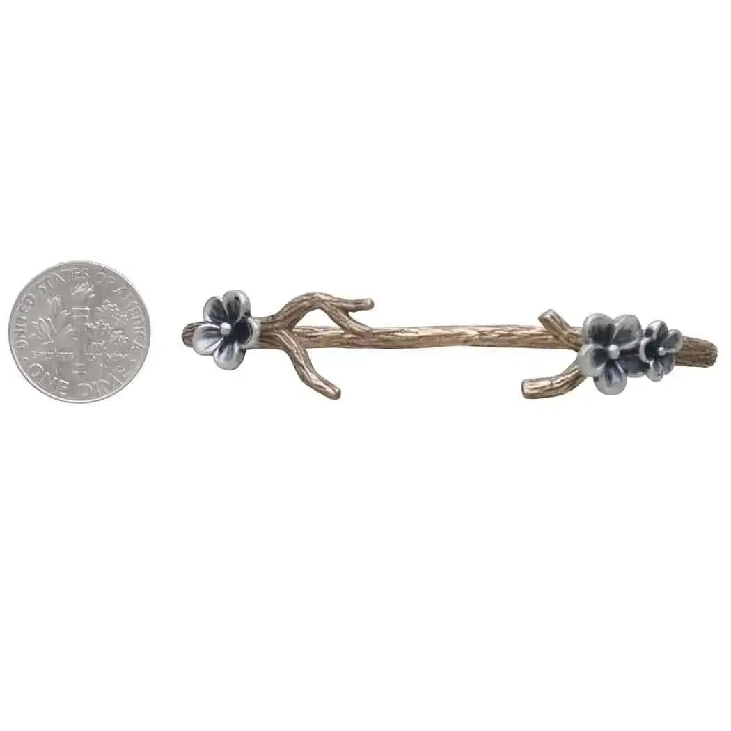 bracelet - bronze branch - silver blossoms by nina designs