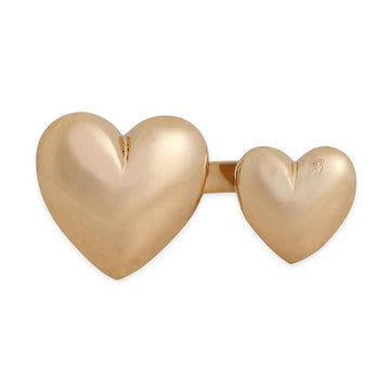 ring - hearts duo - bronze - adjustable by nina designs