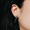 earrings - large sword post - bronze by nina designs