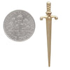 earrings - large sword post - bronze by nina designs