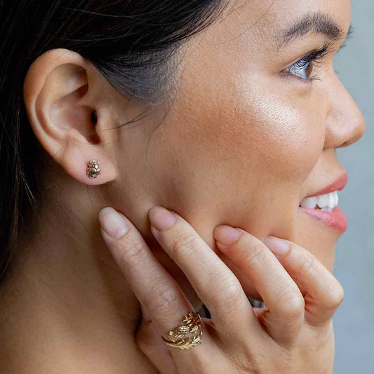 earring set - bronze scarab post by nina designs