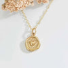 necklace - wax seal heart - gold filled/bronze - 18" by nina designs