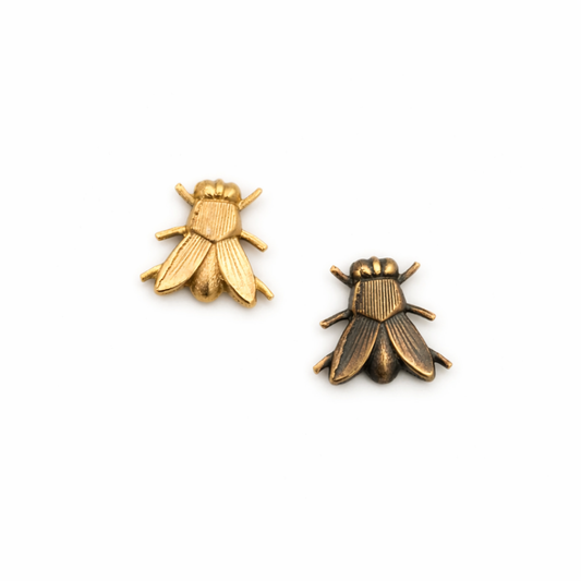 brooch pin - fly by metal cloth & wood