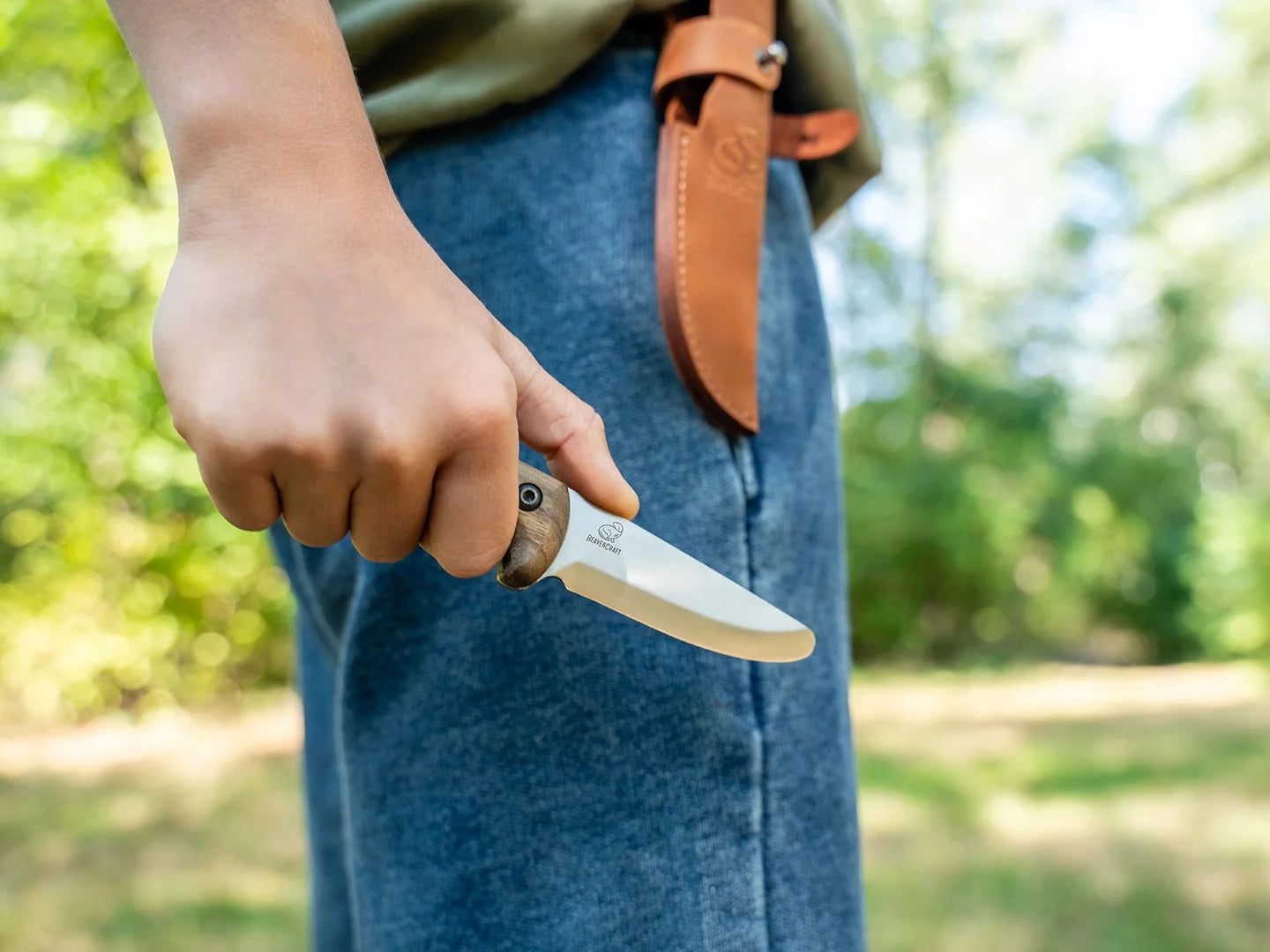 tool - kid-safe knife - young explorers - leather sheaf by beavercraft