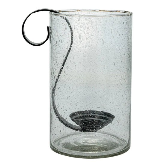 hurricane candle holder - bubble glass - hook insert by creative co-op