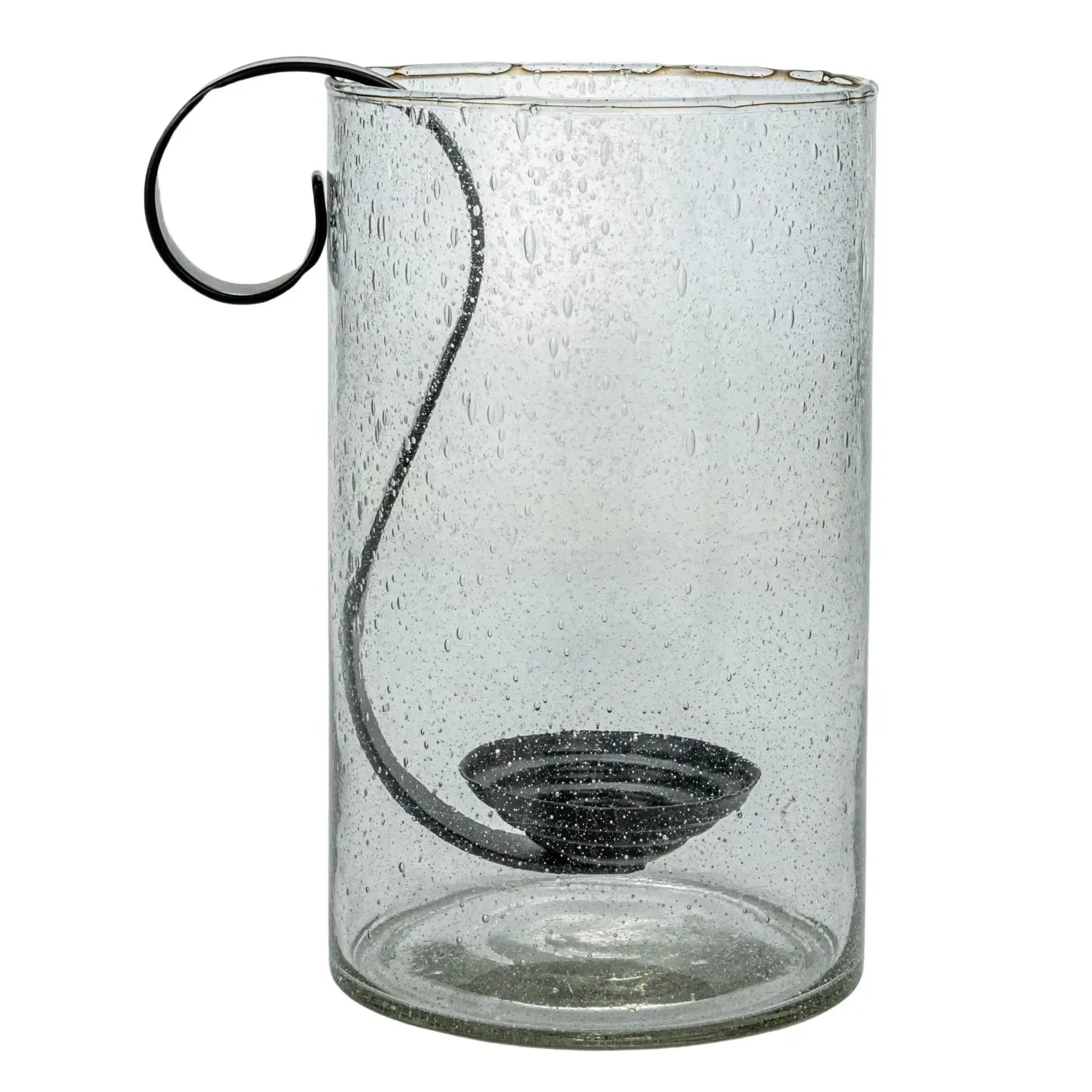 hurricane candle holder - bubble glass - hook insert by creative co-op