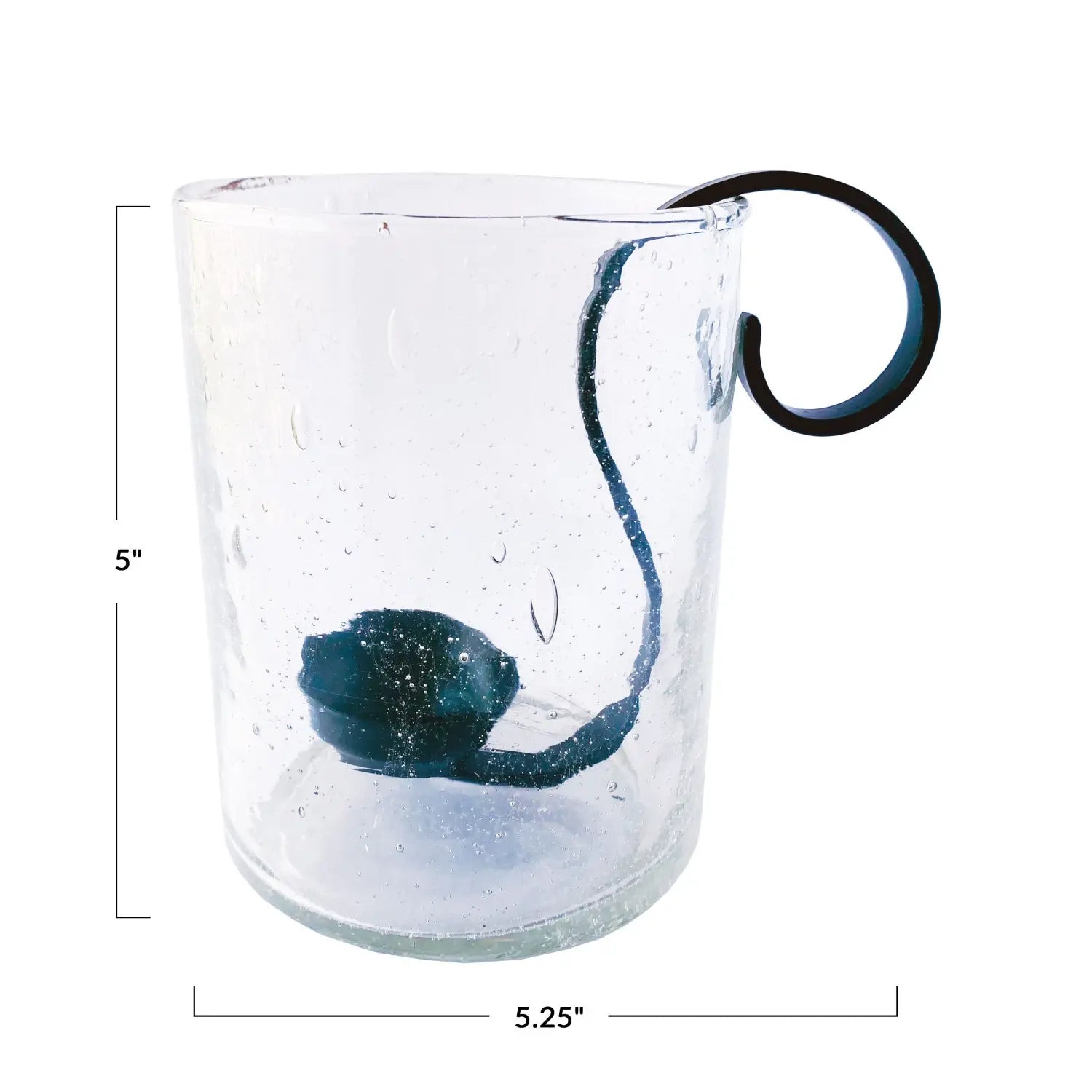 hurricane candle holder - bubble glass - hook insert by creative co-op