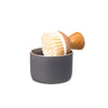 ceramic dish + brush - grey by full circle home