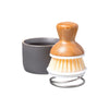 ceramic dish + brush - grey by full circle home