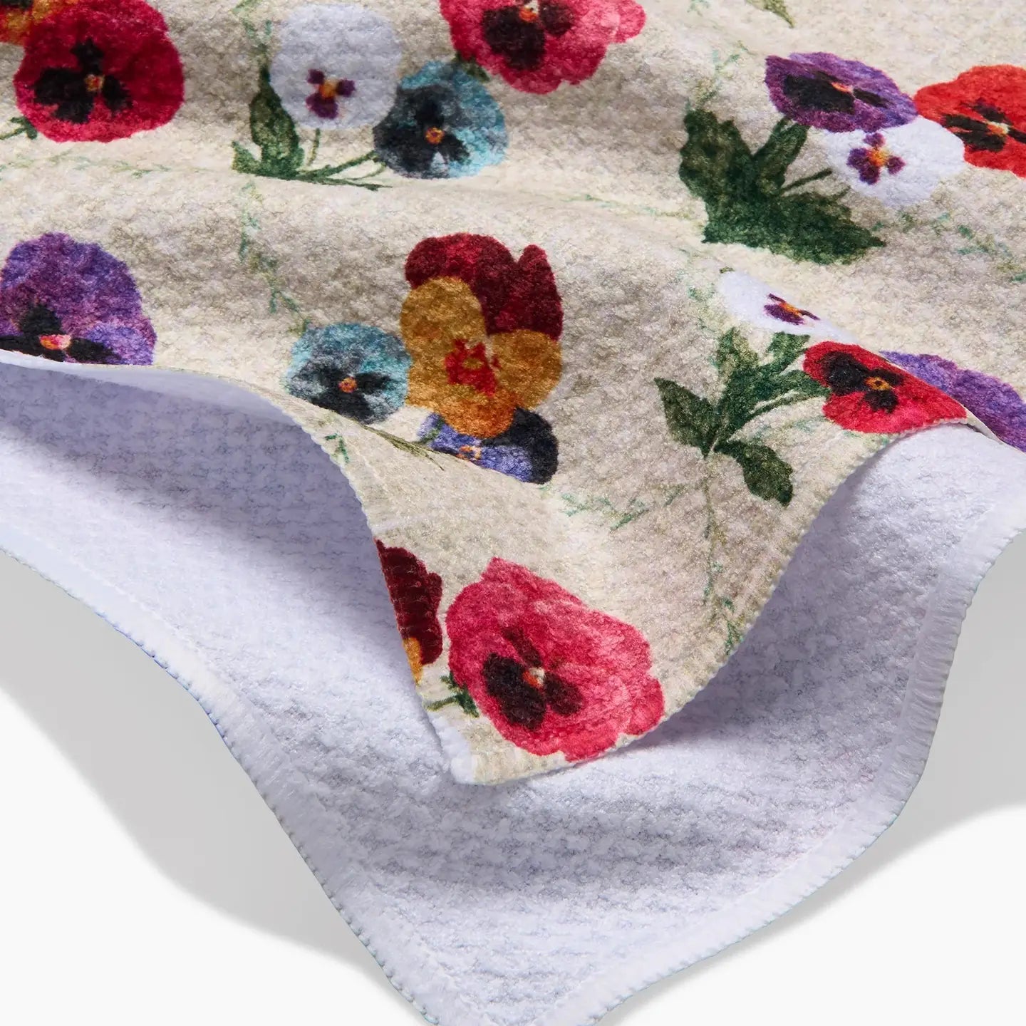 tea towel - microfiber - bunch of pansies by geometry house