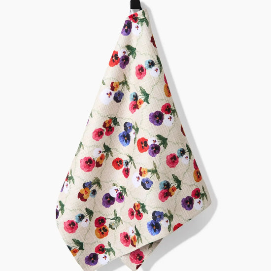 tea towel - microfiber - bunch of pansies by geometry house
