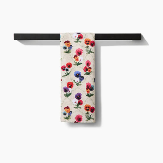 tea towel - microfiber - bunch of pansies by geometry house