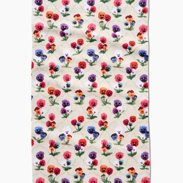 tea towel - microfiber - bunch of pansies by geometry house