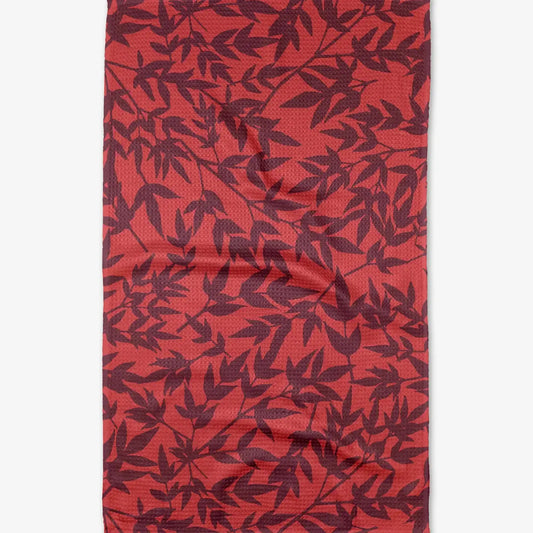 tea towel - microfiber - burgundy branches by geometry house