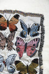 blanket - recycled cotton/acrylic - butterfly & moth tapestry by calhoun & co.