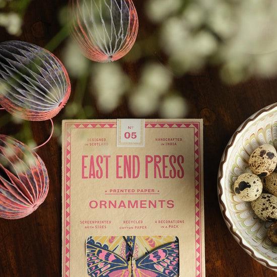 ornaments - recycled cotton paper - butterflies by east end press