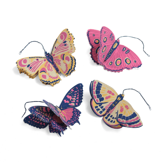 ornaments - recycled cotton paper - butterflies by east end press