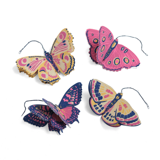 ornaments - recycled cotton paper - butterflies by east end press