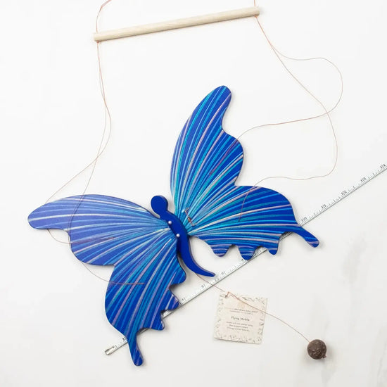 mobile - flying butterfly - blue by tulia's artisan gallery