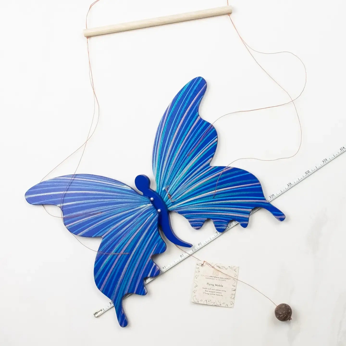 mobile - flying butterfly - blue by tulia's artisan gallery