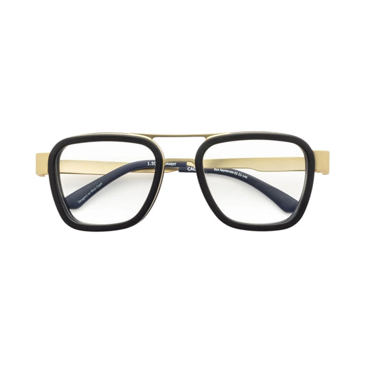 caddis reading glasses - bandit - matte gold - matte black by caddis