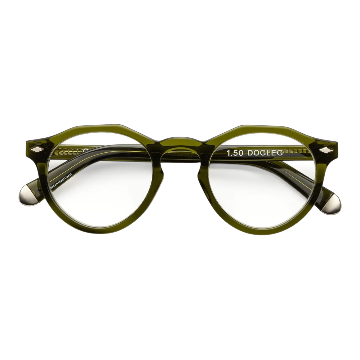 caddis reading glasses - dogleg - heritage green by caddis
