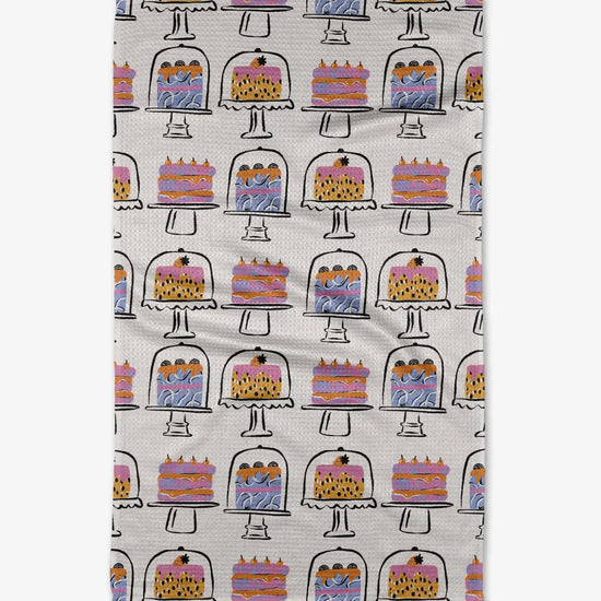 microfiber tea towel - cakes in the window by geometry house