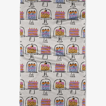 microfiber tea towel - cakes in the window by geometry house