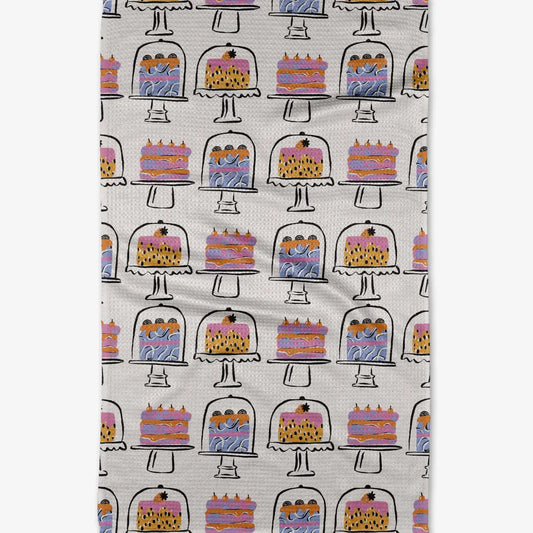 microfiber tea towel - cakes in the window by geometry house