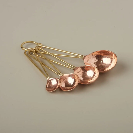 measuring spoons - camden - hammered copper by be home