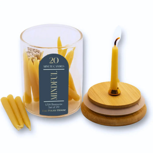 candle - beeswax - 20 minute mindful by the polite house