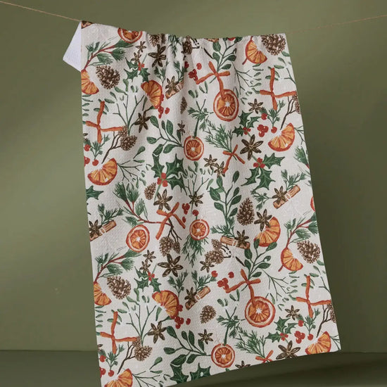 tea towel - microfiber holiday - canela by geometry house