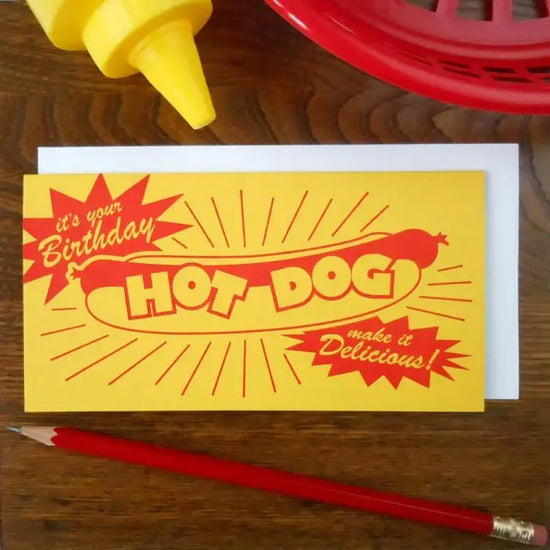 card - bday hot dog by a. favorite design