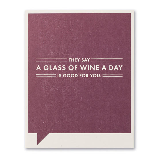 card - funny - glass of wine by compendium